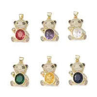 Brass Micro Pave Cubic Zirconia Pendants
