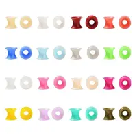 32Pcs 16 Colors Silicone Thin Ear Gauges Flesh Tunnels Plugs