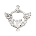 Brass Pave Clear Cubic Zirconia Connector Charms