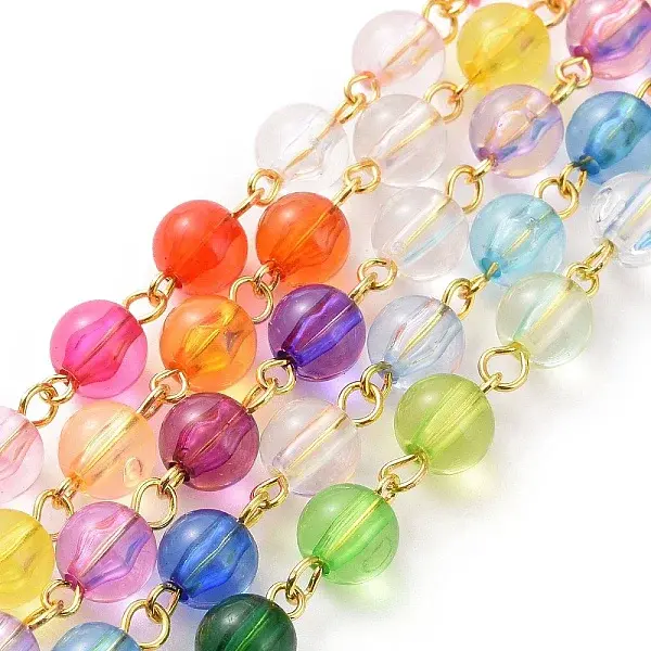 Handmade Rainbow Color Transparent Acrylic Bead Chains