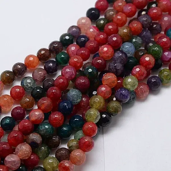 Natural Agate Round Beads Strand