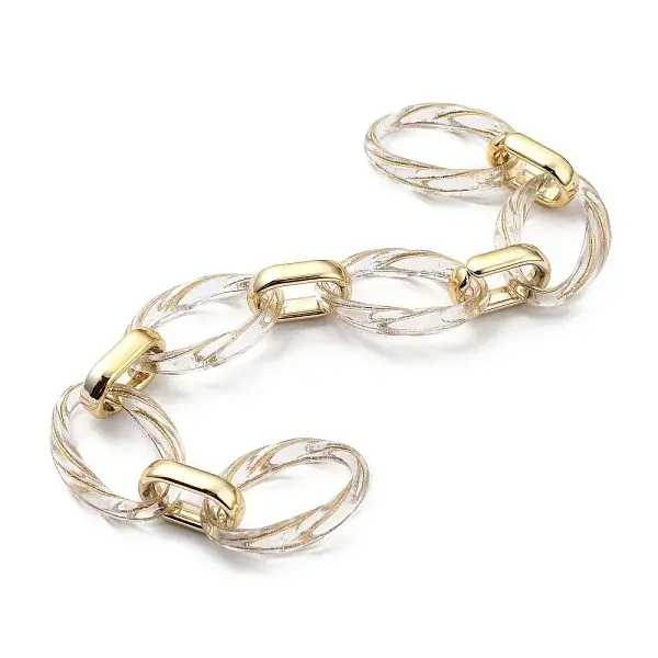 Handmade Metal Enlaced Plating Acrylic Cable Chains