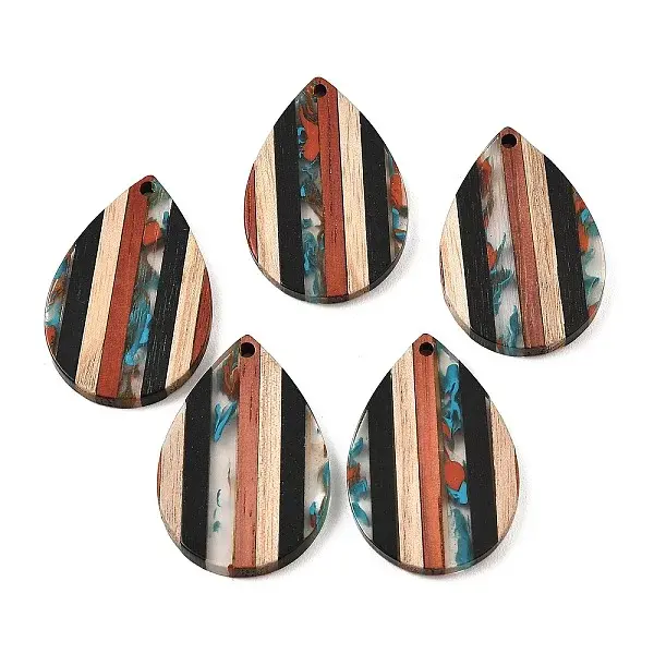 Transparent Resin & Walnut Wood Pendants