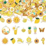 48Pcs 12 Styles Alloy Enamel Pendants