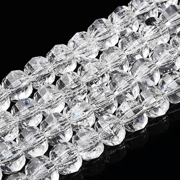Transparent Crackle Glass Beads Strands