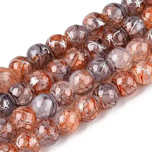 Drawbench Crackle Glass Beads Strands