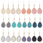 12 Pairs 12 Color Bling Resin Teardrop Dangle Earrings