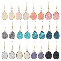 12 Pairs 12 Color Bling Resin Teardrop Dangle Earrings