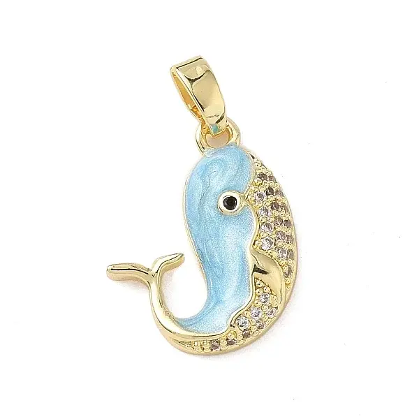 Brass Micro Pave Cubic Zirconia Pendants