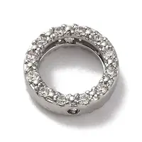 Rack Plating Brass with Cubic Zirconia Bead Frame