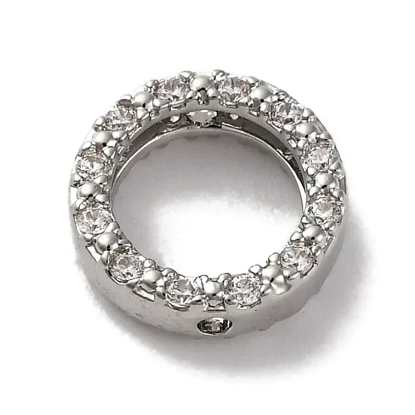 Rack Plating Brass with Cubic Zirconia Bead Frame