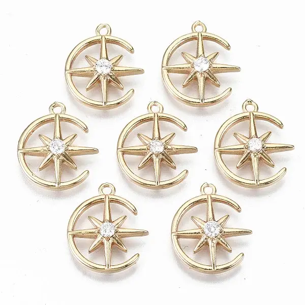 Brass Micro Pave Cubic Zirconia Pendants