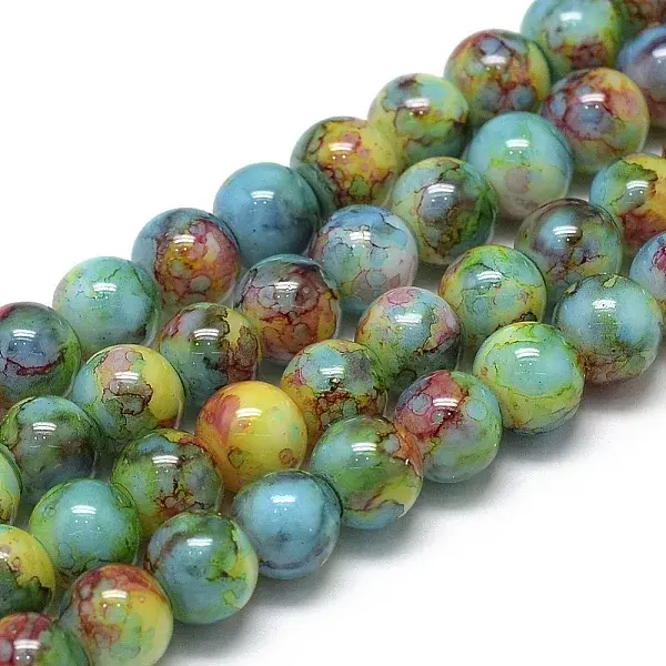 Baking Paint Glass Beads Strands