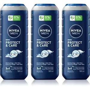 NIVEA MEN Protect & Care sprchový gel pro muže výhodné balení 3 x 500 ml