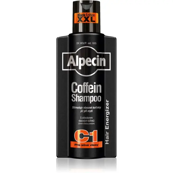 Alpecin Coffein Shampoo C1 Black Edition kofeinový šampon pro muže stimulující růst vlasů 375 ml