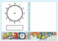 Stíratelná tabulka na procvičování psaní, hodin a na kreslení (S-30)