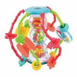 Chrastítko koule/míček edukační plast 15cm pro nejmenší v krabici 18x19x17cm 6m+