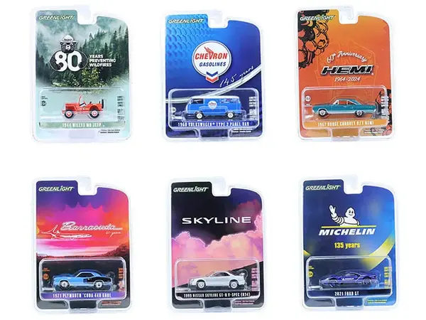 "Anniversary Collection" Set of 6 pieces Series 17 1/64 Diecast Model Cars by Greenlight