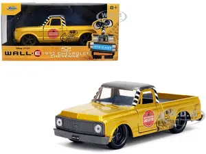 1972 Chevrolet Cheyenne Pickup Truck Gold Metallic with Gray Top "Wall-E" (2008) Movie "Hollywood Rides" Series 1/32 Diecast Model Car by Jada