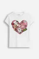 Dětské tričko Coccodrillo bílá barva, CRAFT PUNK GIRL KIDS