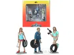 Michelle Meg and Gary Tire Brigade 3 piece Figurine Set 1/24 by Motorhead Miniatures