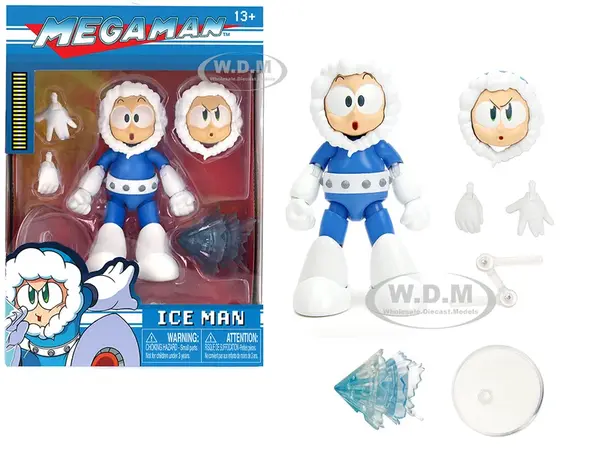 Ice Man 4" Moveable Figure with Accessories and Alternate Head and Hands "Mega Man" (1987) Video Game Model by Jada