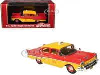 1958 Ford Custom 300 Taxi Cab "Kind Taxi Co." Red and Yellow with Yellow Interior Limited Edition to 200 pieces Worldwide 1/43 Model Car by Goldvarg