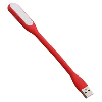 Portable USB LED Reading Light with Flexible Arm Mini Night Lamp for Laptop Desktop - Red