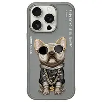 Zadní kryt NIMMY case GLASSES COOL DOG pro Apple iPhone 16 Pro, šedá