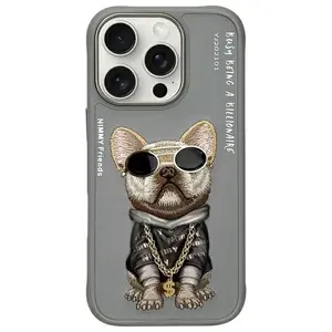 Zadní kryt NIMMY case GLASSES COOL DOG pro Apple iPhone 16 Pro, šedá