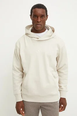 Bavlněná mikina adidas All SZN pánská, béžová barva, s kapucí, hladká, IY4157