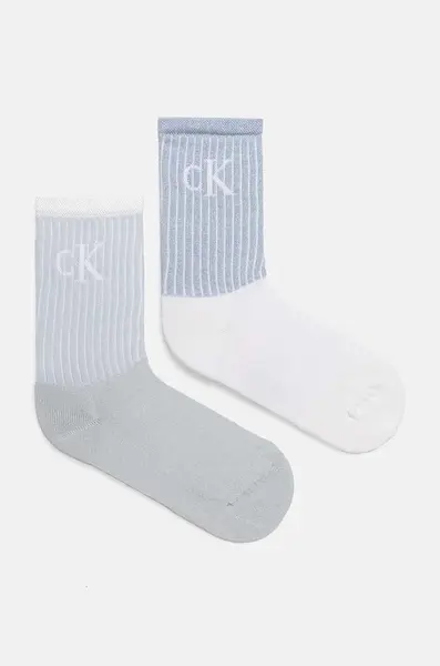 Ponožky Calvin Klein Jeans 2-pack dámské, modrá barva, 701229467