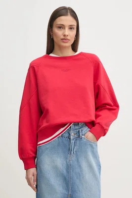Mikina Pepe Jeans REESE dámská, červená barva, hladká, PL581480