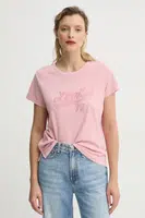 Bavlněné tričko Levi's dámské, růžová barva, A8804