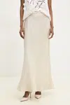 Lněná sukně Twinset béžová barva, maxi, 251TF2014