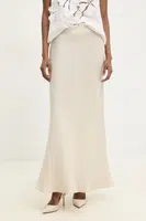Lněná sukně Twinset béžová barva, maxi, 251TF2014