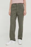 Kalhoty Pepe Jeans Betsy dámské, zelená barva, jednoduché, medium waist, PL211692