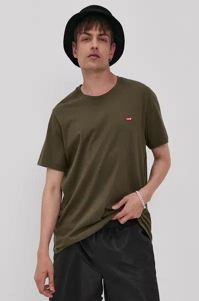 Tričko Levi's pánské, zelená barva, s potiskem, 56605.0021-Greens