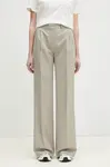 Kalhoty Coperni Wide Leg Tailored dámské, béžová barva, široké, high waist, COPP90F3004
