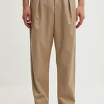 Vlněné kalhoty A.P.C. pantalon renato béžová barva, jednoduché, WVBBF.H08428