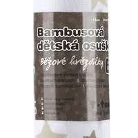 T-tomi Bambusová BIO osuška 1 ks béžové hvězdičky