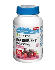 NatureVia Max brusinky pastilky 250 mg 30+6 pastilek