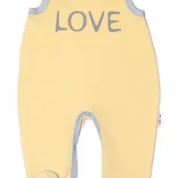 Baby Nellys Kojenecké bavlněné dupačky  Love - žluté vel.  62