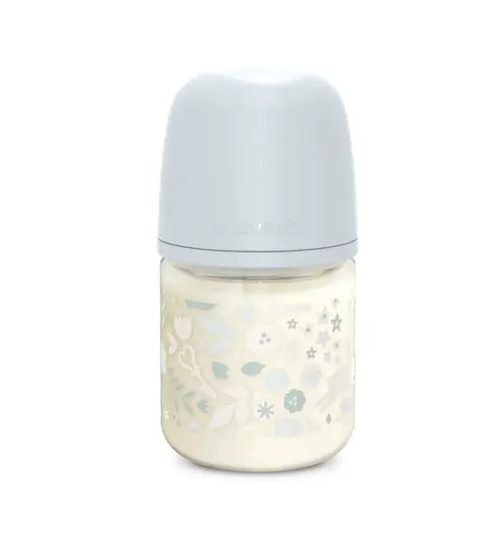 Suavinex Wonderland Skleněná láhev fyziologická SX PRO průtok S 0m+ 120 ml 1 ks liberty modrá