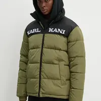 Bunda Karl Kani pánská, zelená barva, zimní, 60760012