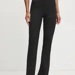 Kalhoty s příměsí vlny Pinko černá barva, jednoduché, high waist, 104870 A2CN