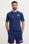 Bavlněné tričko adidas M C COLLE Collegiate tmavomodrá barva, s aplikací, JJ1608