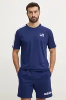Bavlněné tričko adidas M C COLLE Collegiate tmavomodrá barva, s aplikací, JJ1608
