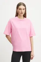 Bavlněné tričko La Mania růžová barva