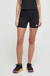 Tréninkové šortky adidas Performance Techfit černá barva, s potiskem, high waist, HP1935